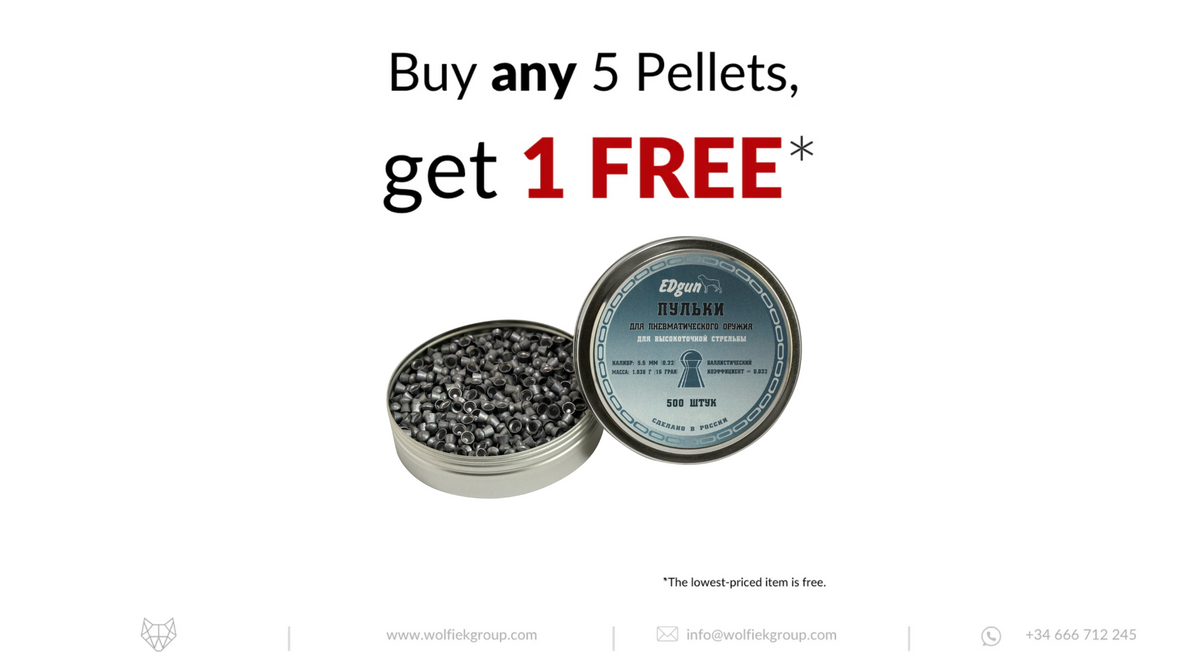 EDgun Premium Pellets · Caliber .22 (5,52 mm) · Weight 1,03g (15,89gr) (Batch 2019)