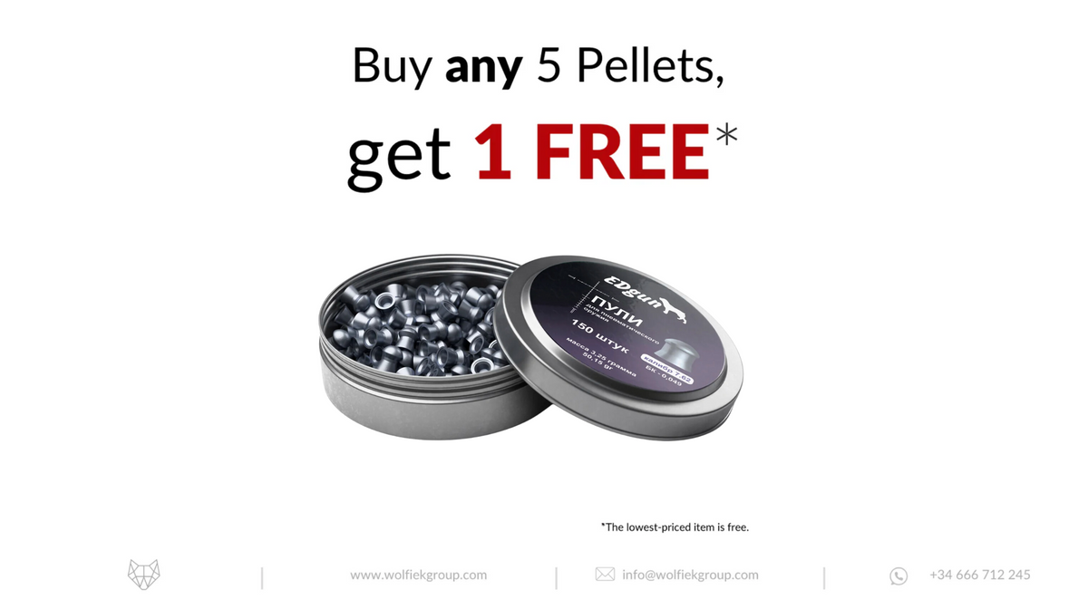 EDgun Premium Pellets · Cal .30 (7,62mm) · Weight: 3.25g (50,15gr)
