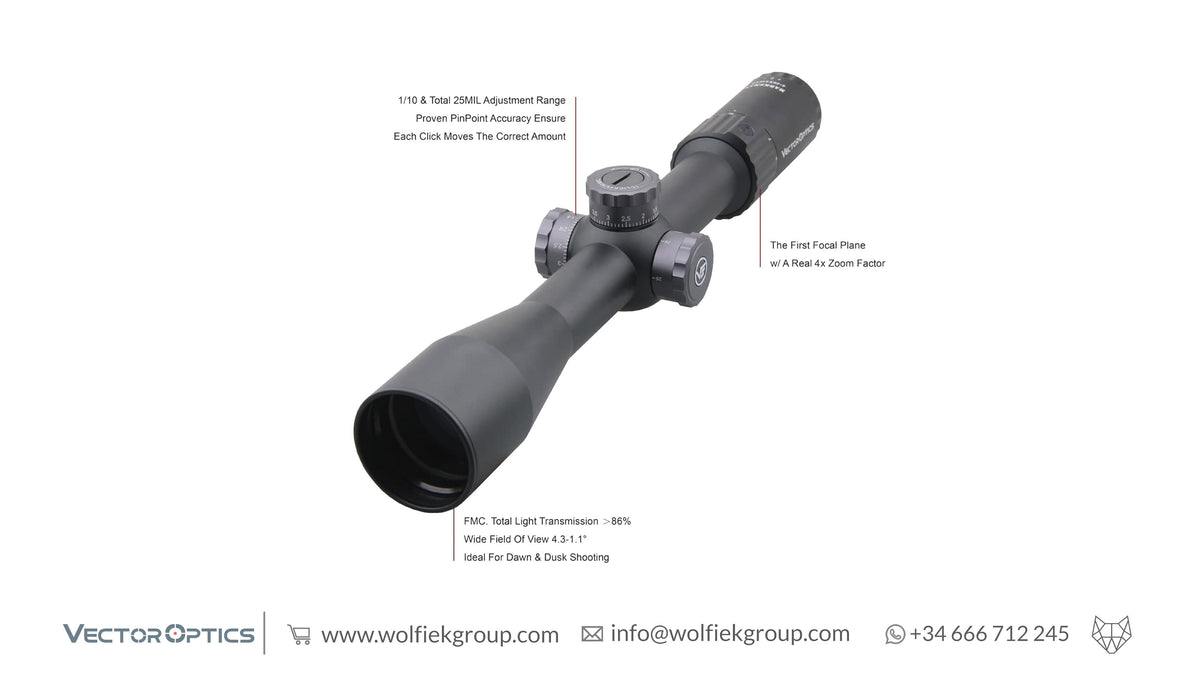 Vector optics scope 4-16x44 characteristics