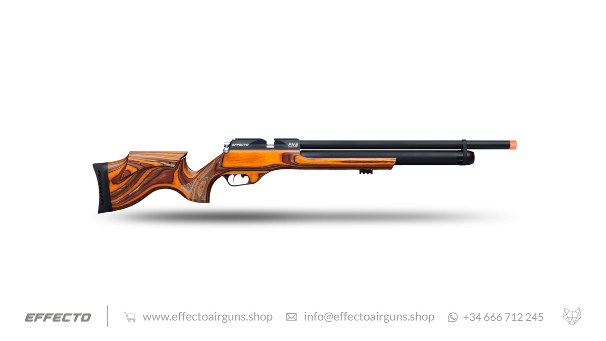 Airgun PX-5 Pro in laminated orange side view