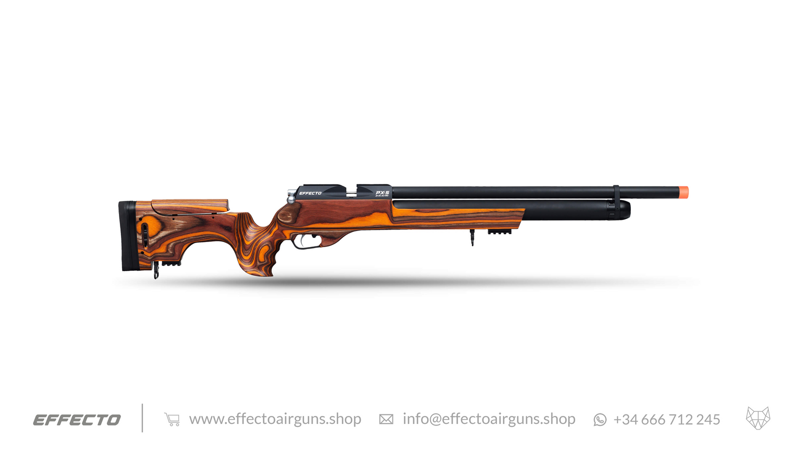 Airgun PX-5 Sport in laminated orange side view